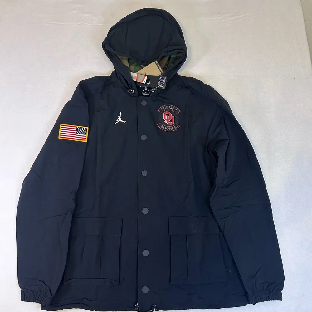 NWT Jordan Brand Oklahoma Sooners Military Appreciation Jacket‎ XL Black 2025